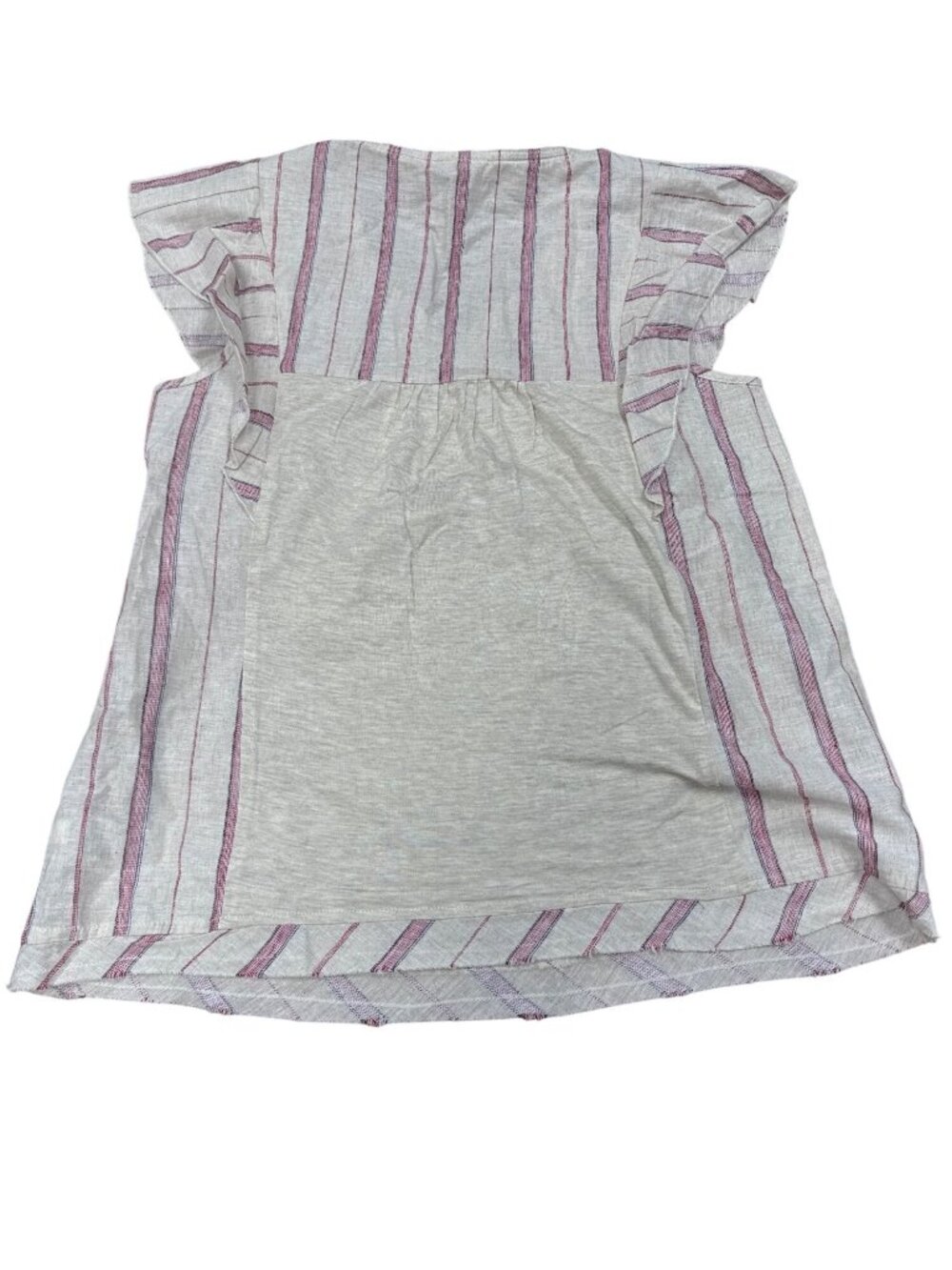 Knox Rose S Embroidered Striped Cotton Linen Blend Sleeveless Tunic Top Made In - Picture 9 of 9
